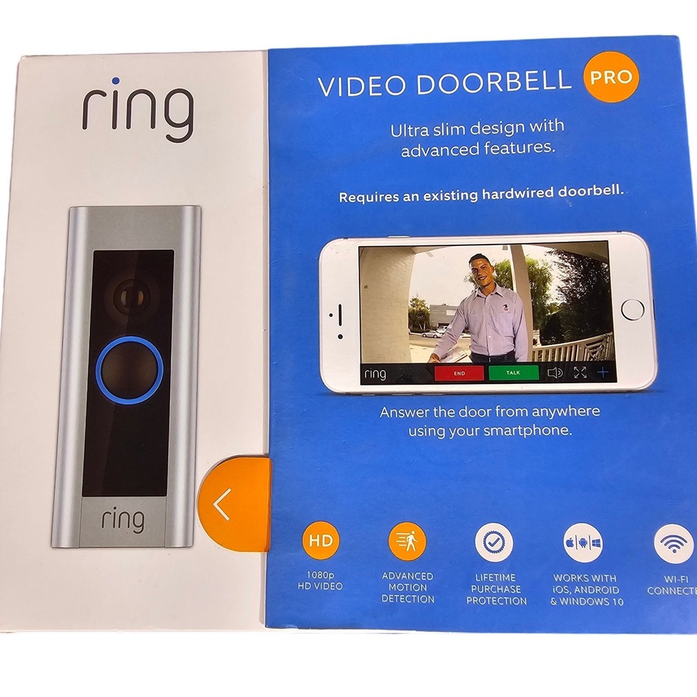 Ring Video Doorbell Pro 1080p HD Wired Smart Security Camera Silver 88LP000CH000